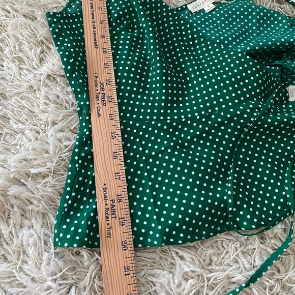 NWOT! Love Stitch Green Polka Dot Wrap Tank, S - Picture 10 of 11